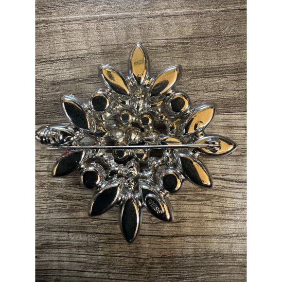 Vintage Weiss Austrian Rhinestone Brooch 1942 Crystal Flower Pin Elegant Stateme - Picture 7 of 8